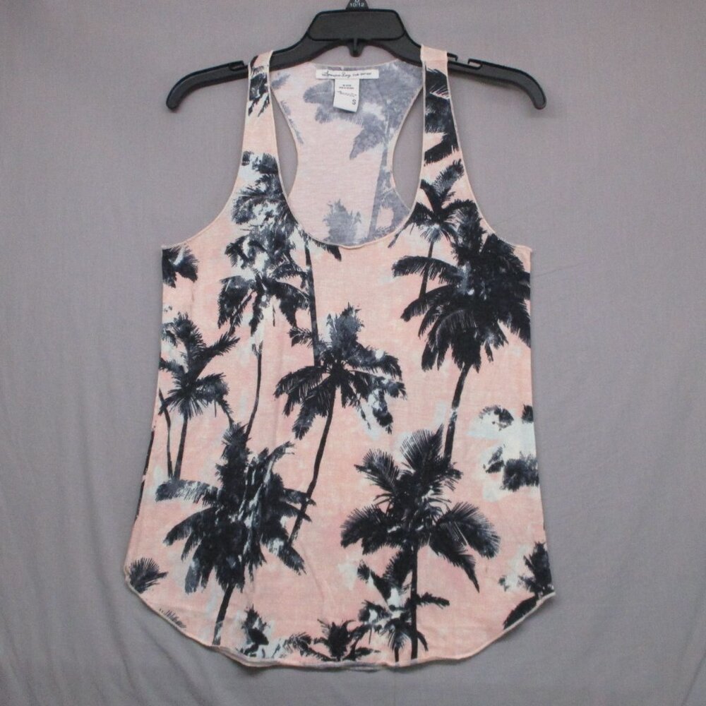 American Rag Palm Tree Beachy Tank Top Racer Back Pink/Peach Women Size | S